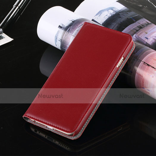 Leather Case Stands Flip Wallet for Apple iPhone 6S Red