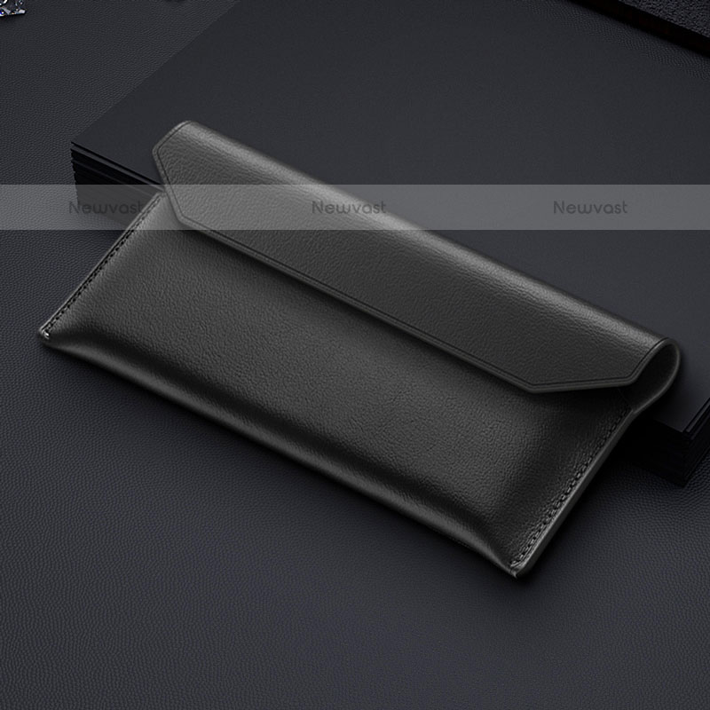 Leather Wristlet Wallet Handbag Case for Samsung Galaxy Z Fold3 5G Black