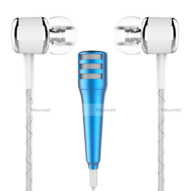 Luxury 3.5mm Mini Handheld Microphone Singing Recording M01 Blue