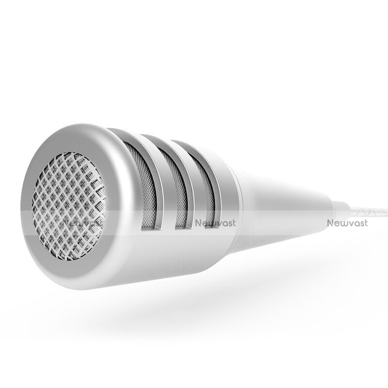 Luxury 3.5mm Mini Handheld Microphone Singing Recording M01 Silver