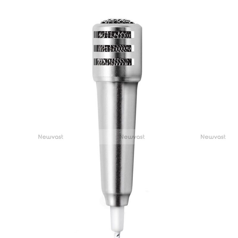 Luxury 3.5mm Mini Handheld Microphone Singing Recording M01 Silver