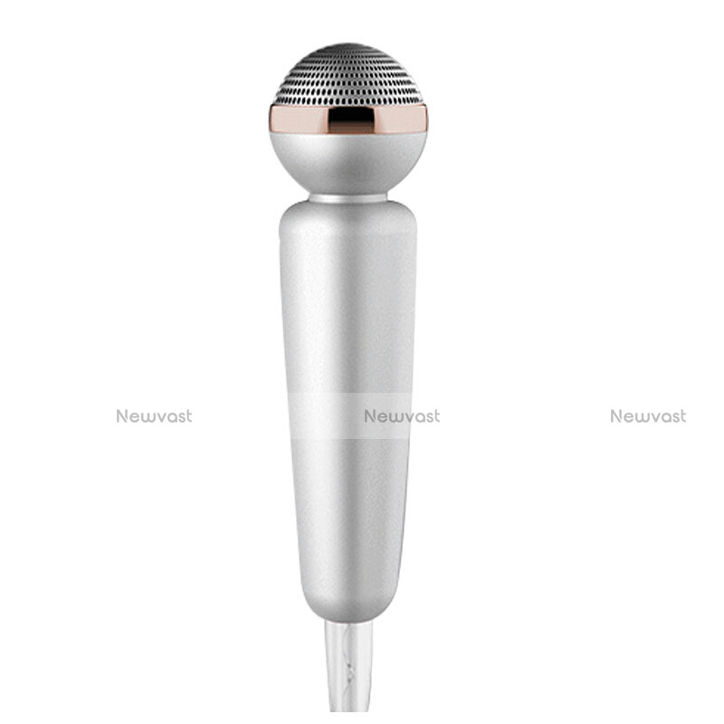 Luxury 3.5mm Mini Handheld Microphone Singing Recording M02 Silver