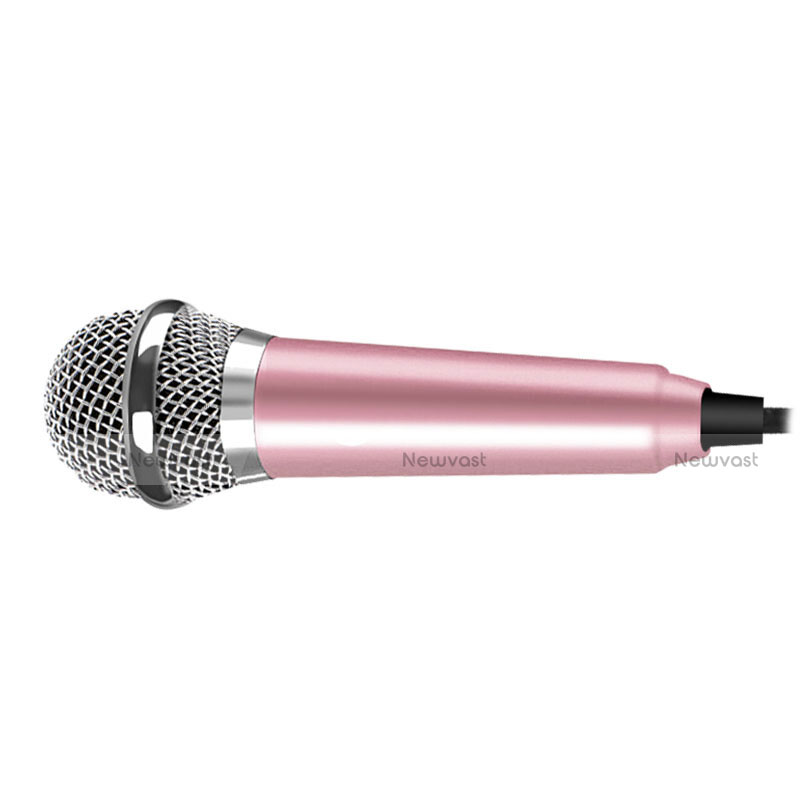 Luxury 3.5mm Mini Handheld Microphone Singing Recording M04 Pink