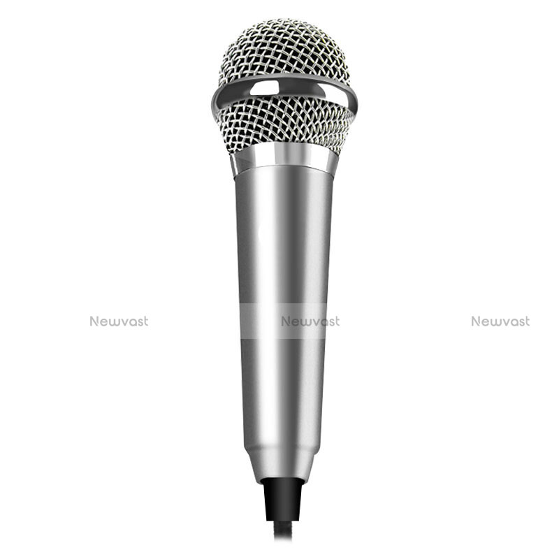 Luxury 3.5mm Mini Handheld Microphone Singing Recording M04 Silver