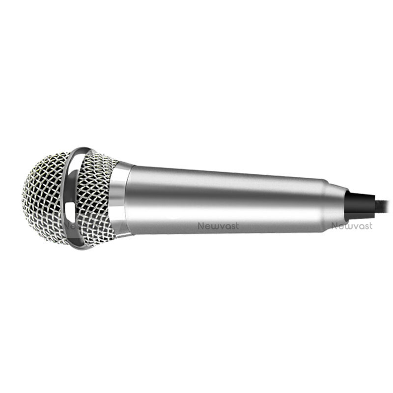 Luxury 3.5mm Mini Handheld Microphone Singing Recording M04 Silver