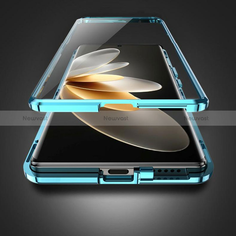 Luxury Aluminum Metal and Leather Cover Case 360 Degrees for Vivo V27 Pro 5G
