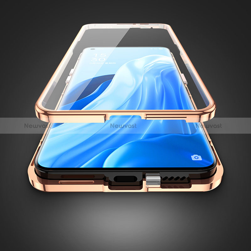 Luxury Aluminum Metal and Leather Cover Case 360 Degrees for Vivo X70 5G