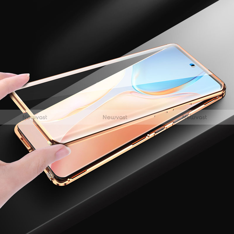 Luxury Aluminum Metal and Leather Cover Case 360 Degrees for Vivo X70 Pro 5G