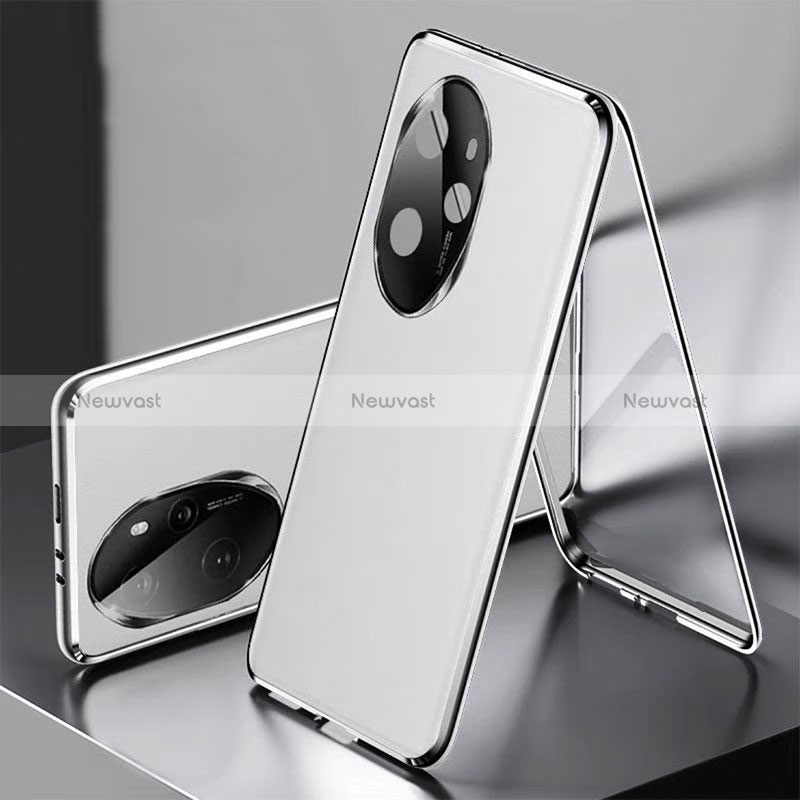 Luxury Aluminum Metal and Leather Cover Case 360 Degrees P01 for Huawei Honor 100 Pro 5G