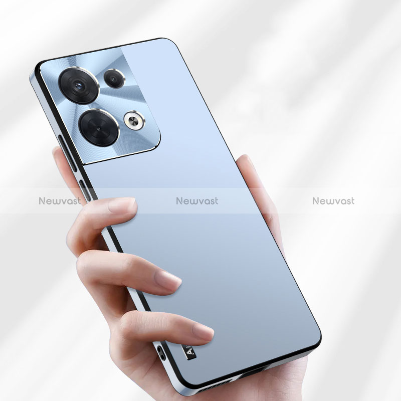 Luxury Aluminum Metal Back Cover and Silicone Frame Case AT1 for Oppo Reno9 5G