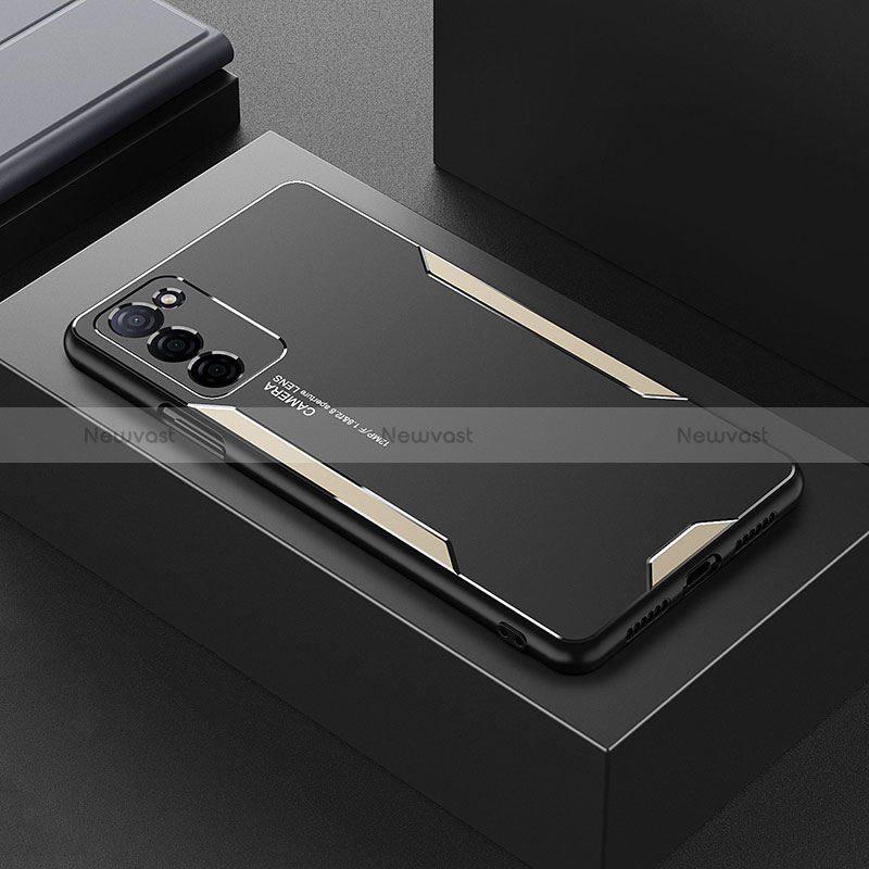 Luxury Aluminum Metal Back Cover and Silicone Frame Case for Oppo A56 5G