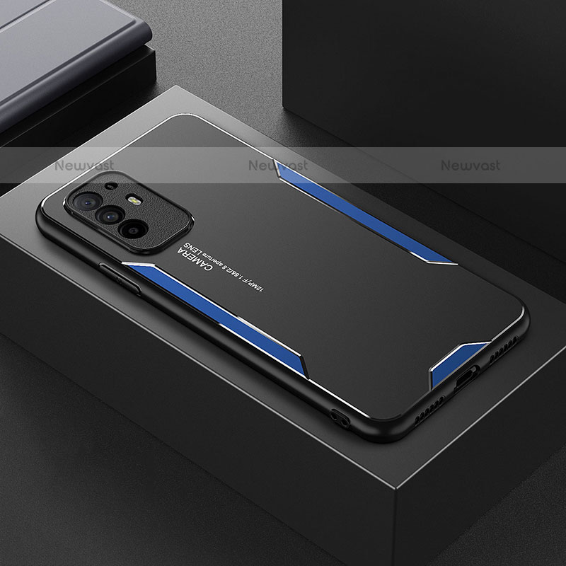 Luxury Aluminum Metal Back Cover and Silicone Frame Case for Oppo F19 Pro+ Plus 5G