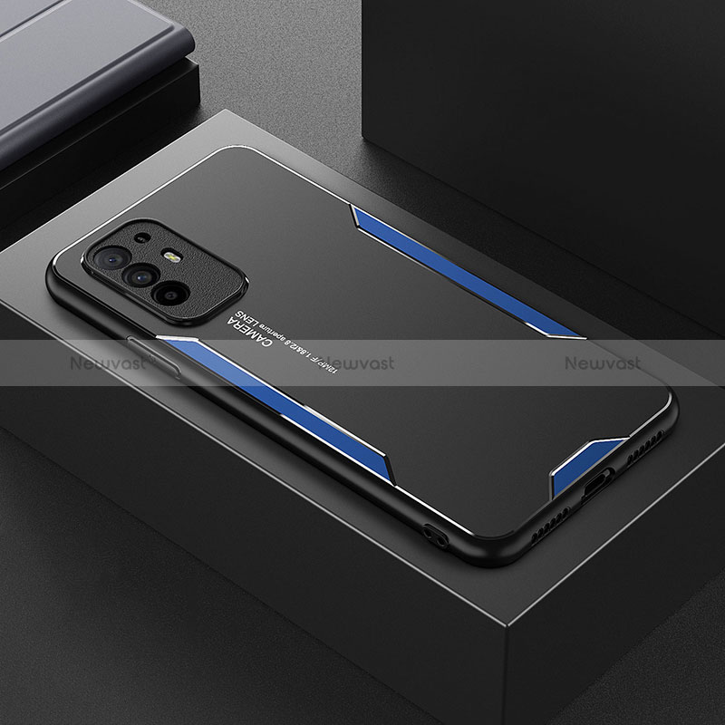 Luxury Aluminum Metal Back Cover and Silicone Frame Case for Oppo Reno5 Z 5G