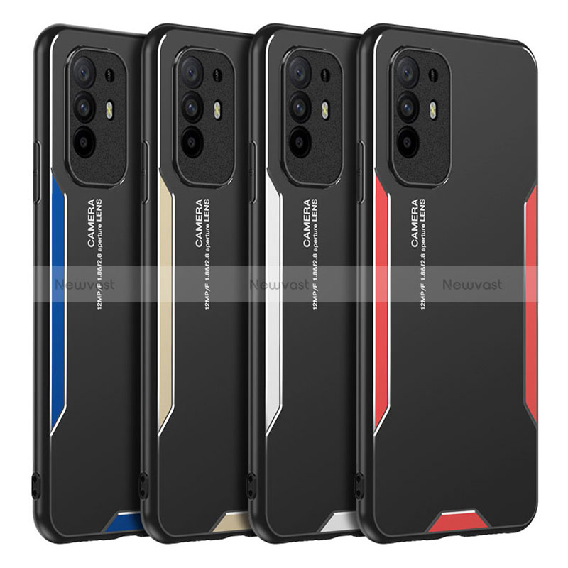 Luxury Aluminum Metal Back Cover and Silicone Frame Case for Oppo Reno5 Z 5G