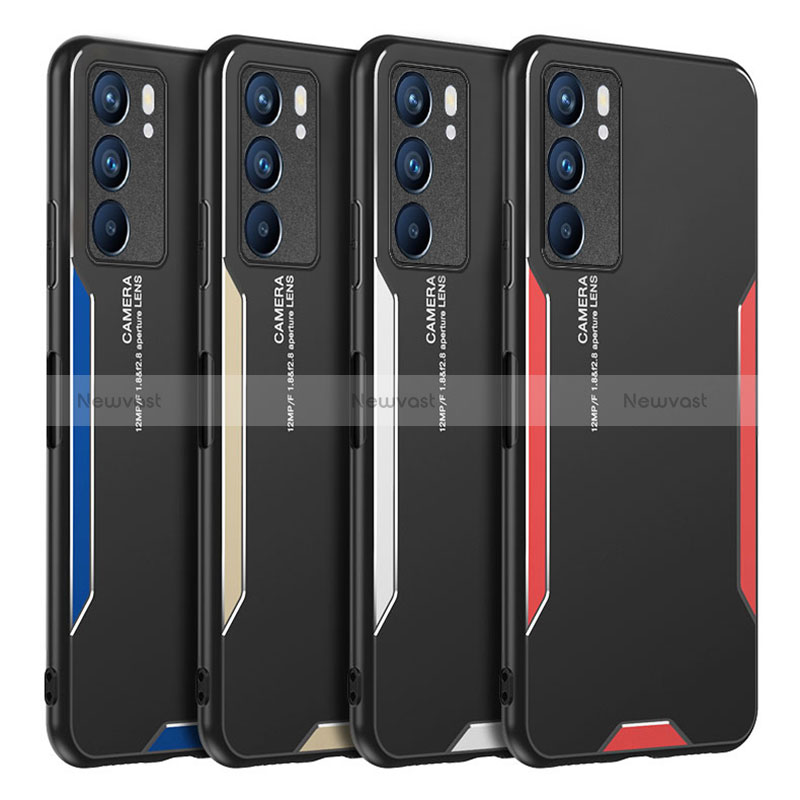 Luxury Aluminum Metal Back Cover and Silicone Frame Case for Oppo Reno6 5G