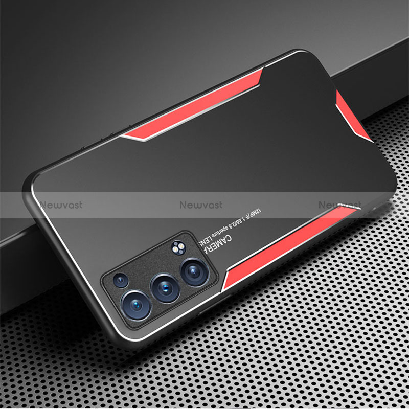 Luxury Aluminum Metal Back Cover and Silicone Frame Case for Oppo Reno6 Pro 5G