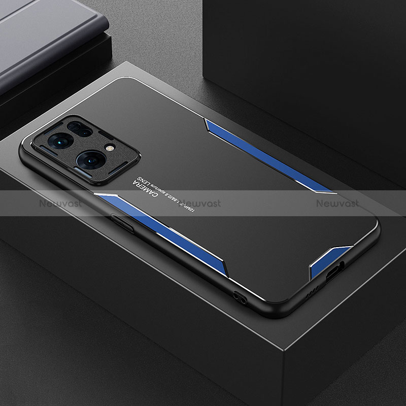 Luxury Aluminum Metal Back Cover and Silicone Frame Case for Oppo Reno7 Pro 5G