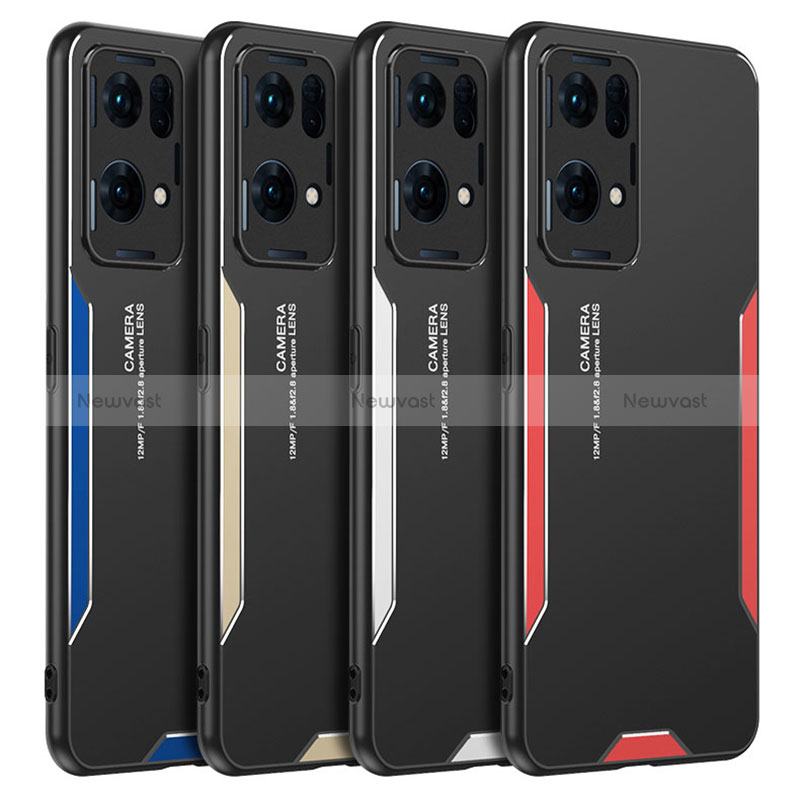 Luxury Aluminum Metal Back Cover and Silicone Frame Case for Oppo Reno7 Pro 5G