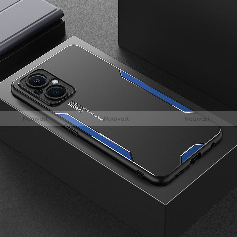 Luxury Aluminum Metal Back Cover and Silicone Frame Case for Oppo Reno7 Z 5G