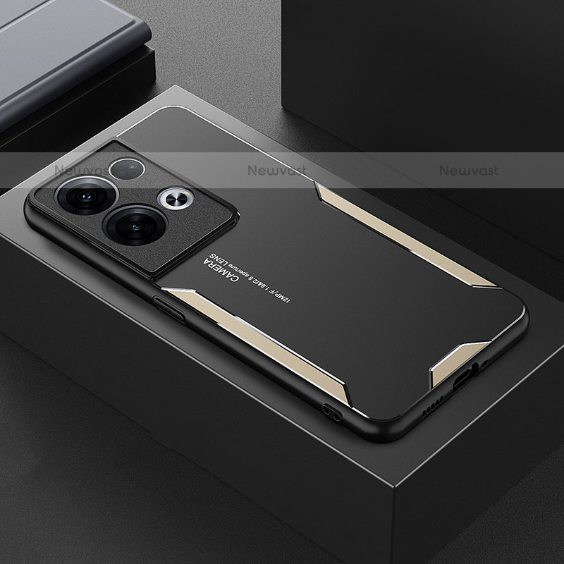 Luxury Aluminum Metal Back Cover and Silicone Frame Case for Oppo Reno9 Pro+ Plus 5G