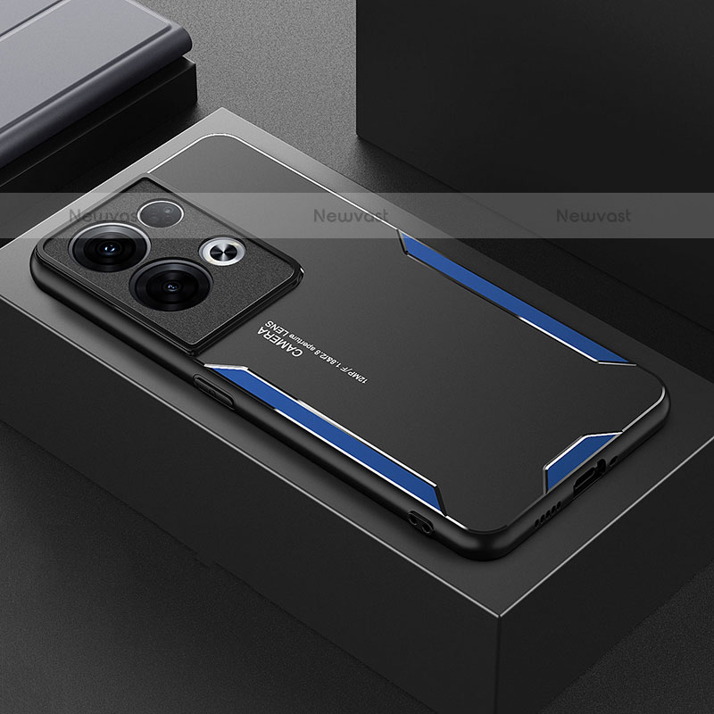 Luxury Aluminum Metal Back Cover and Silicone Frame Case for Oppo Reno9 Pro+ Plus 5G