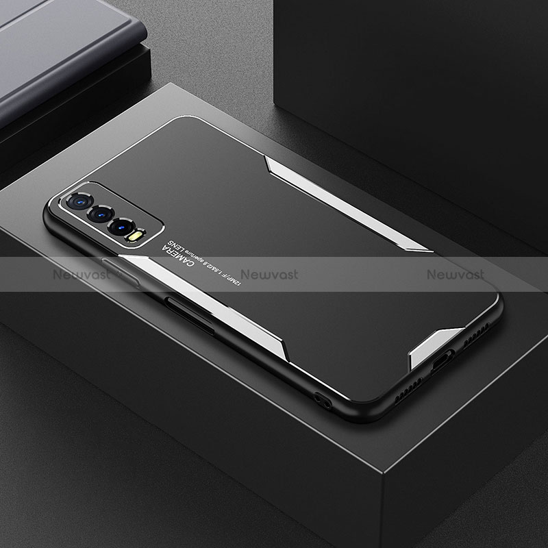 Luxury Aluminum Metal Back Cover and Silicone Frame Case for Vivo Y11s