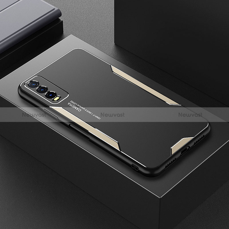 Luxury Aluminum Metal Back Cover and Silicone Frame Case for Vivo Y12s