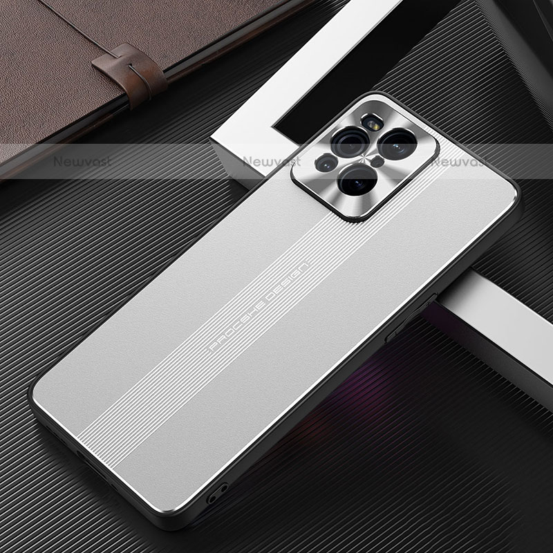 Luxury Aluminum Metal Back Cover and Silicone Frame Case J01 for Oppo Find X3 Pro 5G