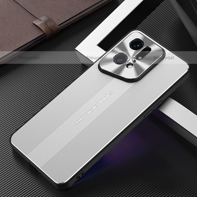 Luxury Aluminum Metal Back Cover and Silicone Frame Case J01 for Oppo Find X5 Pro 5G