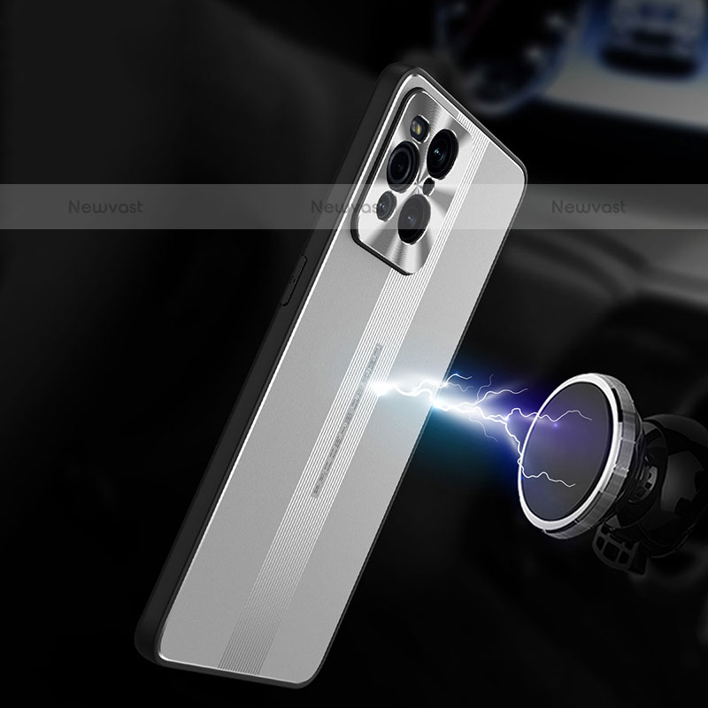 Luxury Aluminum Metal Back Cover and Silicone Frame Case J02 for Oppo Find X3 Pro 5G