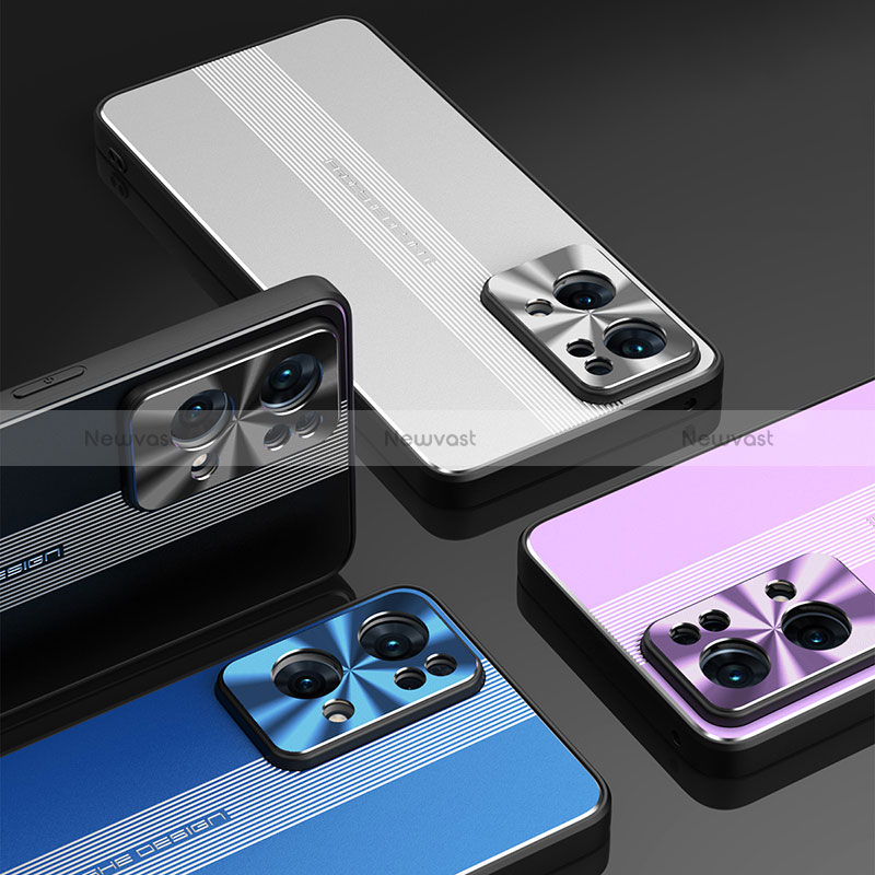 Luxury Aluminum Metal Back Cover and Silicone Frame Case J02 for Oppo Reno7 Pro 5G