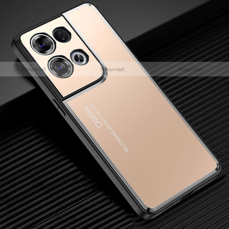 Luxury Aluminum Metal Back Cover and Silicone Frame Case J02 for Oppo Reno9 Pro+ Plus 5G