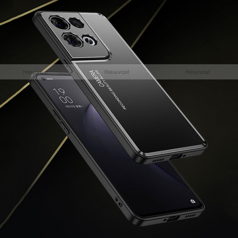 Luxury Aluminum Metal Back Cover and Silicone Frame Case J02 for Oppo Reno9 Pro+ Plus 5G