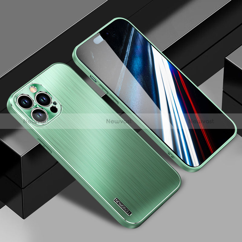 Luxury Aluminum Metal Back Cover and Silicone Frame Case JL1 for Apple iPhone 14 Pro Max