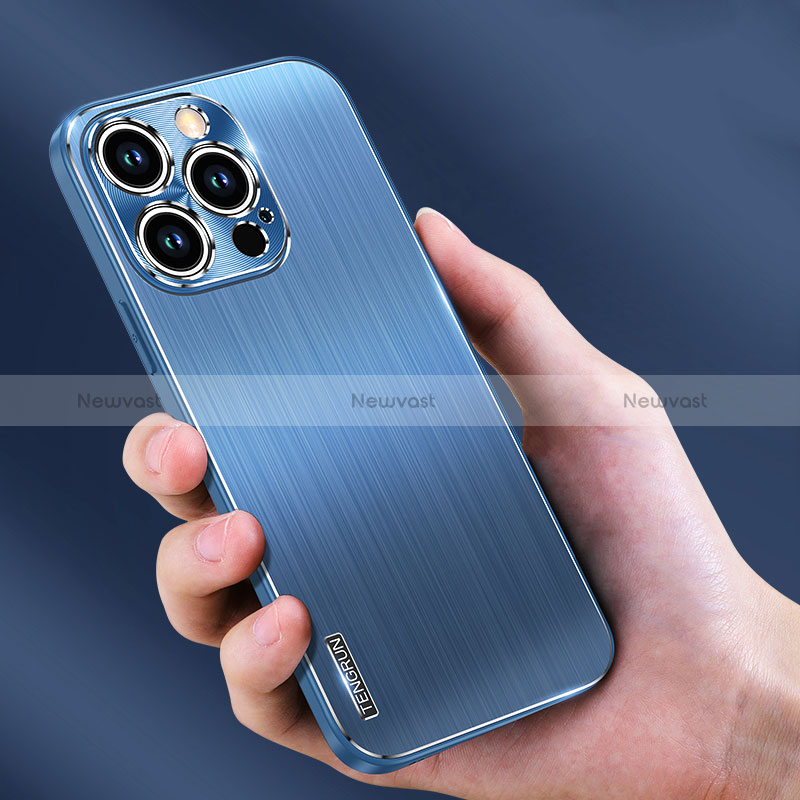 Luxury Aluminum Metal Back Cover and Silicone Frame Case JL1 for Apple iPhone 14 Pro Max