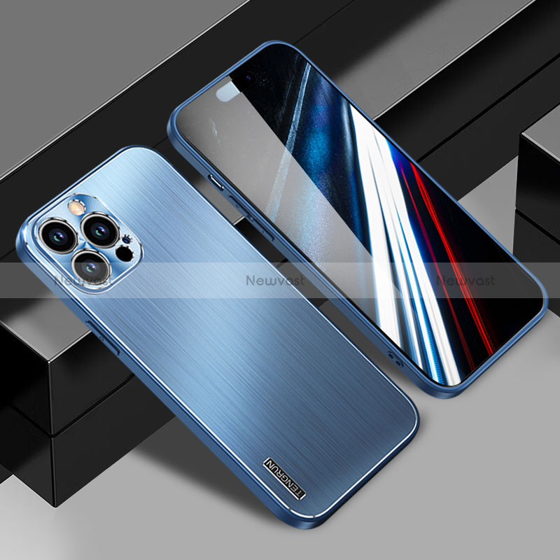 Luxury Aluminum Metal Back Cover and Silicone Frame Case JL1 for Apple iPhone 15 Pro