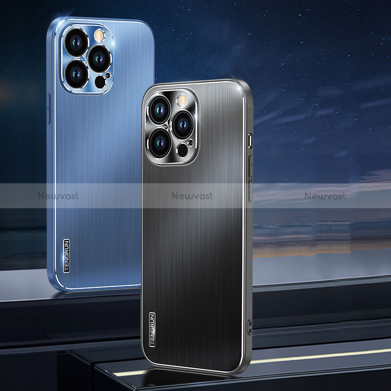 Luxury Aluminum Metal Back Cover and Silicone Frame Case JL1 for Apple iPhone 15 Pro