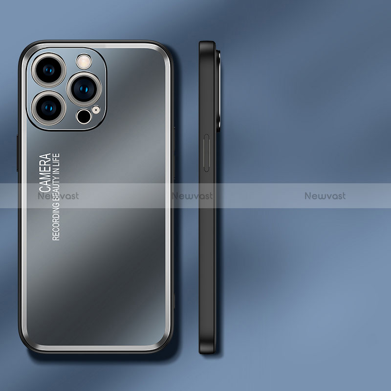 Luxury Aluminum Metal Back Cover and Silicone Frame Case JL2 for Apple iPhone 15 Pro Max