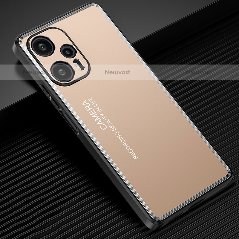 Luxury Aluminum Metal Back Cover and Silicone Frame Case JL2 for Xiaomi Poco F5 5G