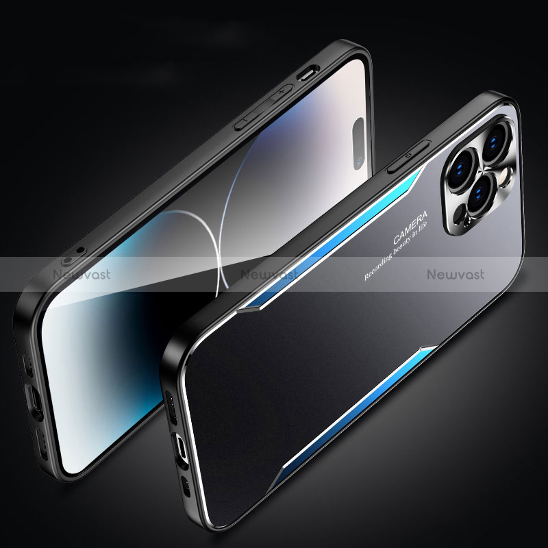 Luxury Aluminum Metal Back Cover and Silicone Frame Case JL3 for Apple iPhone 14 Pro