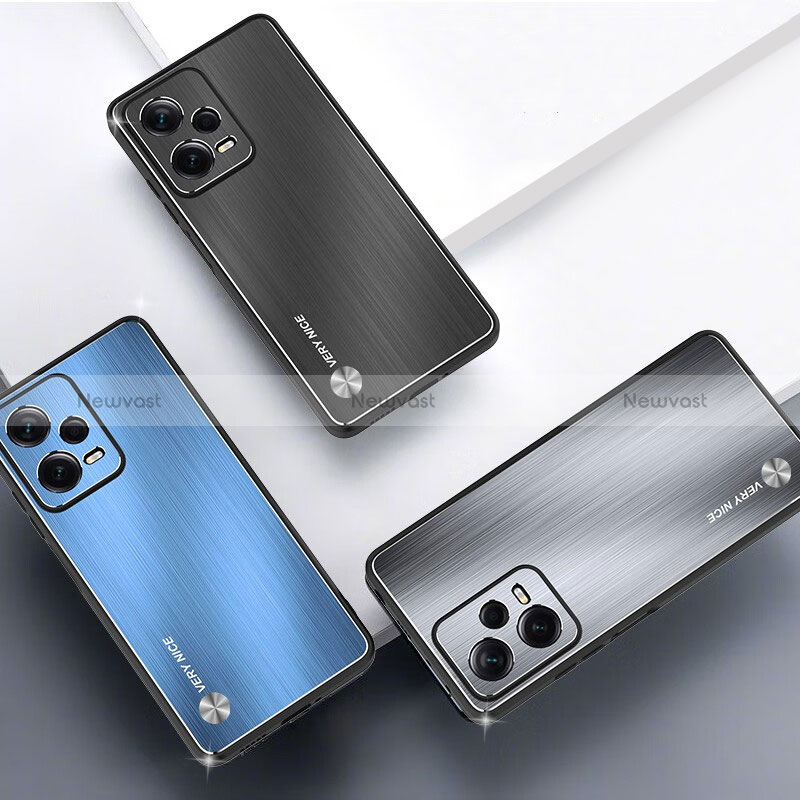 Luxury Aluminum Metal Back Cover and Silicone Frame Case JS1 for Xiaomi Redmi Note 12 5G