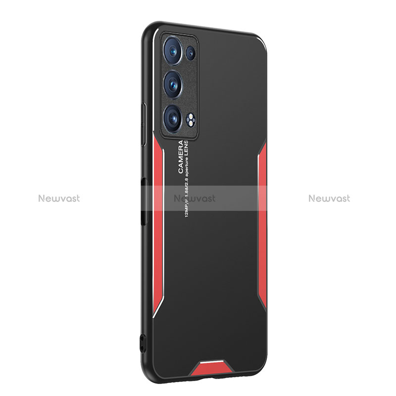 Luxury Aluminum Metal Back Cover and Silicone Frame Case PB1 for Oppo Reno6 Pro 5G