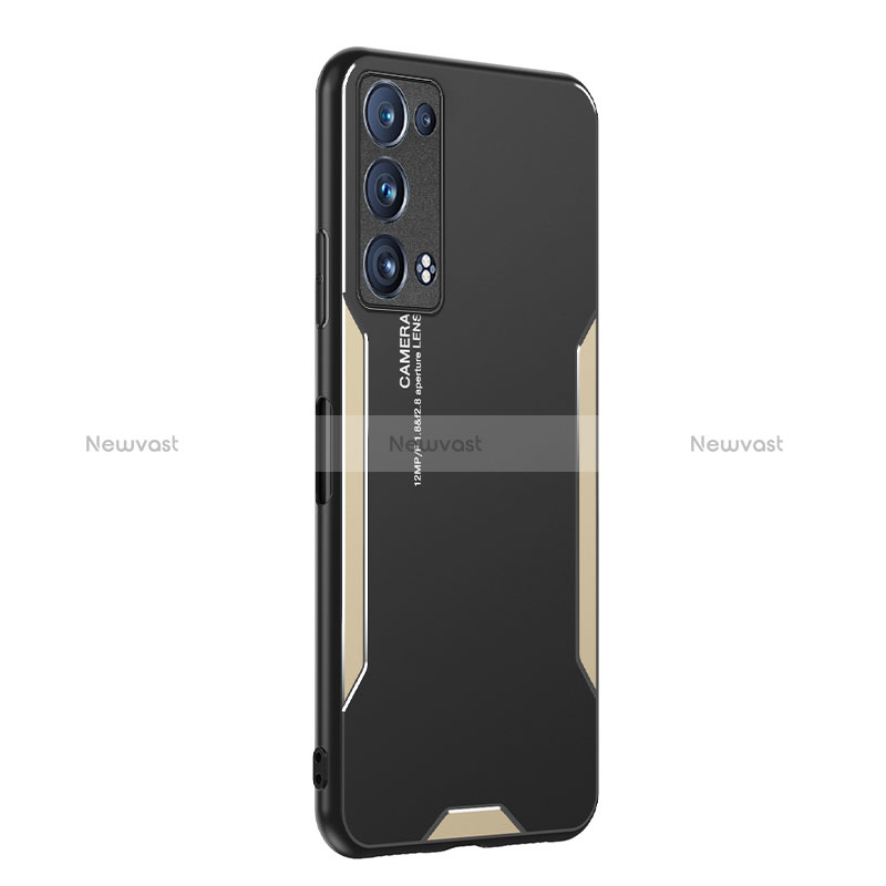 Luxury Aluminum Metal Back Cover and Silicone Frame Case PB1 for Oppo Reno6 Pro 5G