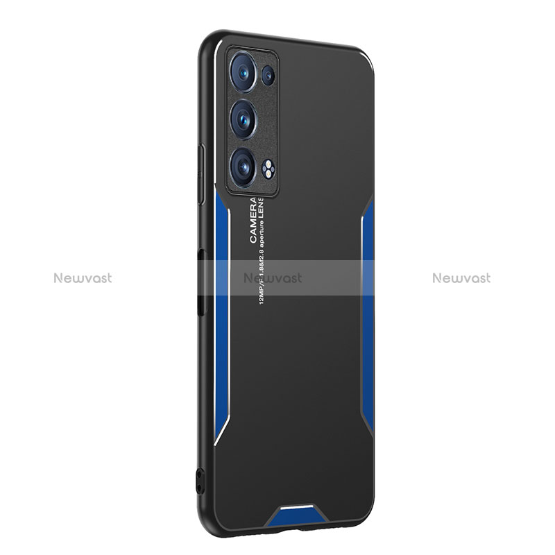 Luxury Aluminum Metal Back Cover and Silicone Frame Case PB1 for Oppo Reno6 Pro 5G