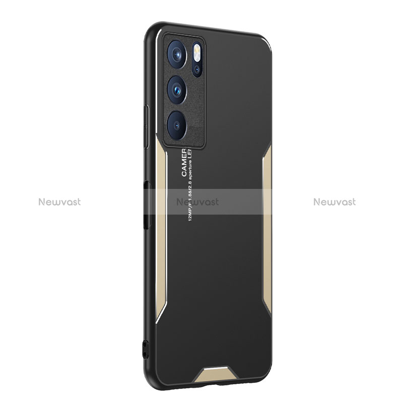 Luxury Aluminum Metal Back Cover and Silicone Frame Case PB1 for Oppo Reno6 Pro 5G India