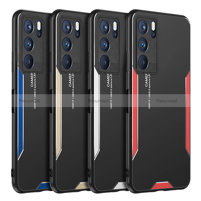 Luxury Aluminum Metal Back Cover and Silicone Frame Case PB1 for Oppo Reno6 Pro 5G India