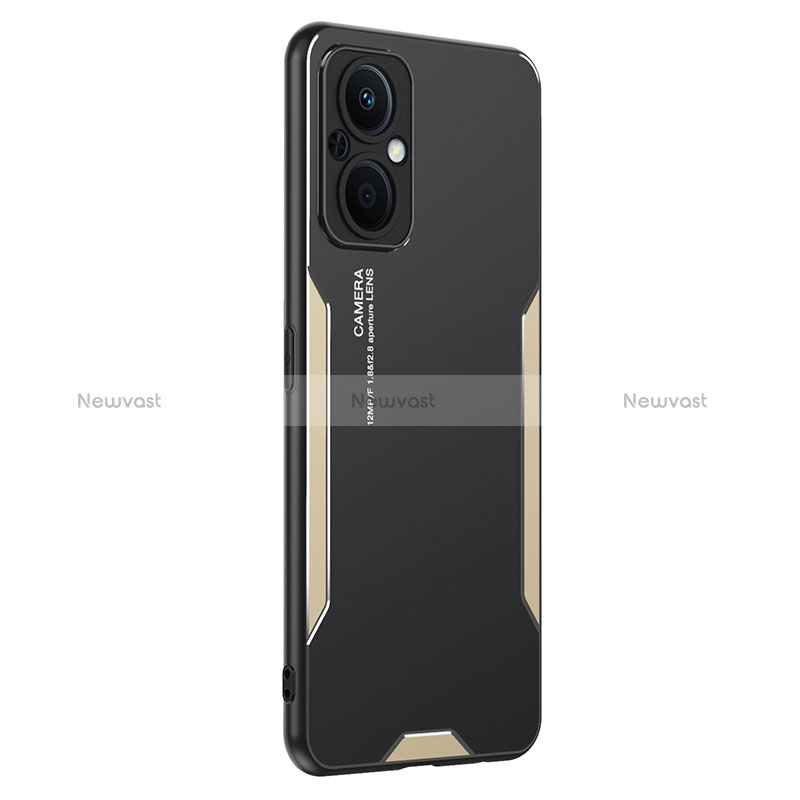 Luxury Aluminum Metal Back Cover and Silicone Frame Case PB1 for Oppo Reno7 Lite 5G