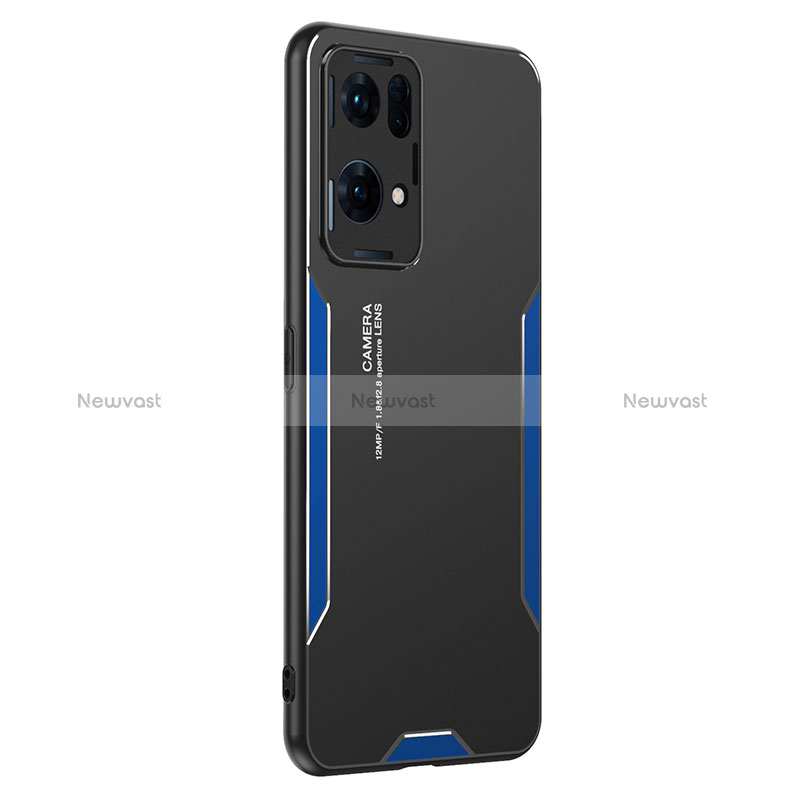 Luxury Aluminum Metal Back Cover and Silicone Frame Case PB1 for Oppo Reno7 Pro 5G