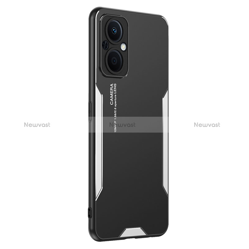 Luxury Aluminum Metal Back Cover and Silicone Frame Case PB1 for Oppo Reno7 Z 5G