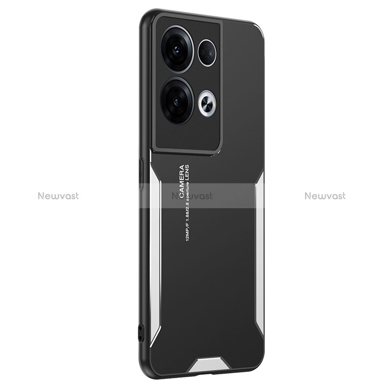 Luxury Aluminum Metal Back Cover and Silicone Frame Case PB1 for Oppo Reno8 Pro 5G